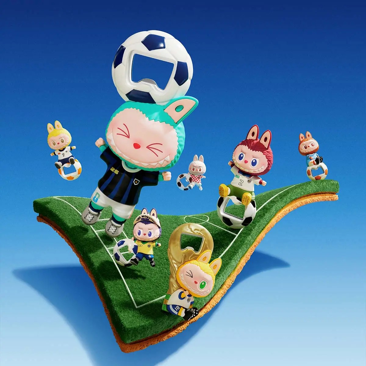 the monsters x fifa series- bottle
opener fridge magnet blind box