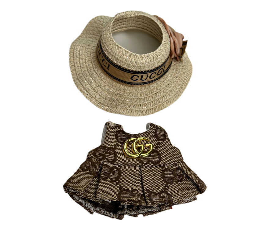 wiosenny strój gg brown dress zestaw 2 części