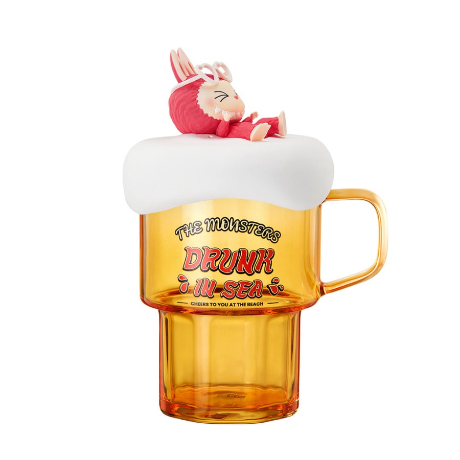 pop mart the monsters labubu szklany kubek z serii drunk in sea
